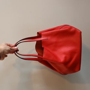 Carolina Herrera red leather small hand bag